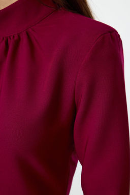 TRENDYOLMILLA Koyu Fusya A Kesim Dik Yaka Mini Dokuma Elbise TWOAW25EL00266  фото 9