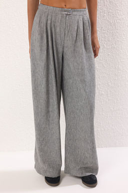 Gri Wide Leg/Genis Paca Dokuma Pantolon TWOSS25PL00107 Palazzo - Trendyolmilla фото 3
