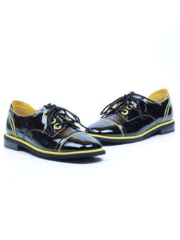 03-H491-H11-F384 BLACK Полуботинки женские (натуральная кожа)