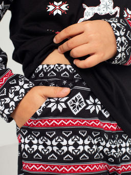 Пижама детская кулирка с брюками "ЛАПЛАНДИЯ" ЧЕРНЫЙ