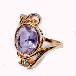 Комплект ювелирной бижутерии German Gold кольцо и серьги с Аметрином - Сандаловый дом фото 4