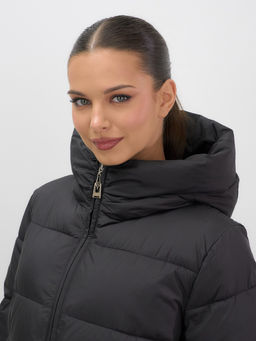 Куртка женская зимняя на резинке большого размера черного цвета 7619Ch - Visdeer фото 16