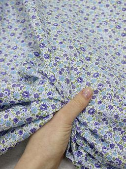 Импорт. хлопок Летняя романтикацв.голубой, ш.1.45м, хлопок-100%, 105гр/м.кв - Купава фото 3