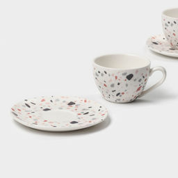 Набор чайный фарфоровый Magistro Terazzo, 4 предмета: 2 чашки 150 мл, 2 блюдца d=12,5 см фото 5