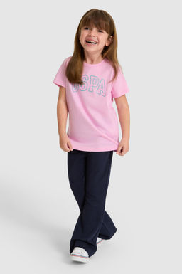 K_z _ocuk Bisiklet Yaka Pembe Basic Ti__rt