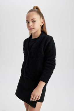 Кардиган для девочек с V-образным вырезом - Defacto фото 4