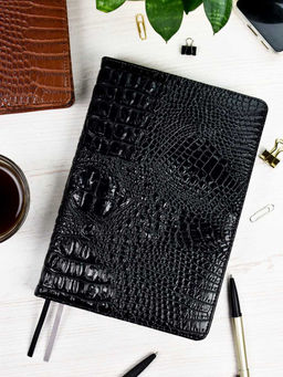 Ежедневник недатированный ESCALADA, А5+, 160 л., арт. 67177/ 10 АЛЛИГАТОР ЧЁРНЫЙ