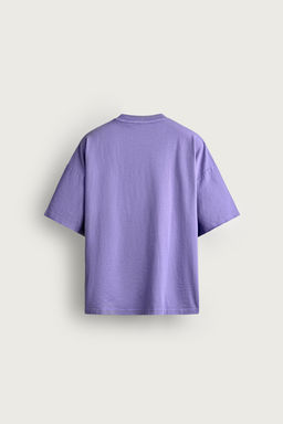 CAMISETA LAVADA RELAXED FIT B?SICA / Morado - Zara фото 7