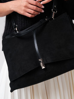 Замшевая сумка сэтчел Colette DBR 31349 черный фото 7