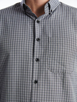 Regular Fit Uzun Kollu Ekose Gabardin Erkek G?mlek