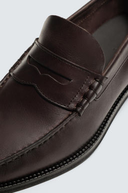 LEATHER PENNY LOAFERS - Zara фото 13