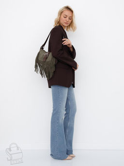 Сумка женская кожаная 99057-1NN wine khaki Natale Navetta в Новосибирске