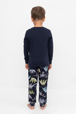 К 1541/24/индиго,цветные динозавры пижама дет