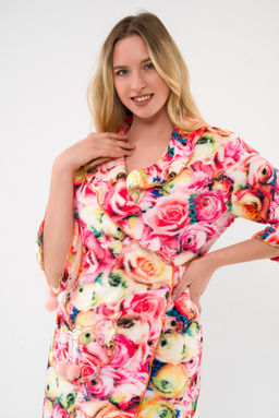 Халат женский из ультрасофта Светлана цветы - Амадэль фото 8