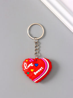 Цена за 12 шт. Брелок для ключей «Сердце с надписью - love», резина, 4×3×1.4 см, МИКС