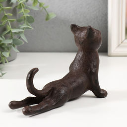 Фигурка-подставка «Кот - Приветствие солнца», чугун, 16×6.5×10 см