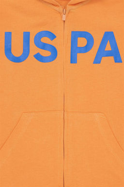 Оранжевый базовый свитшот для мальчика - U.s. polo assn фото 3