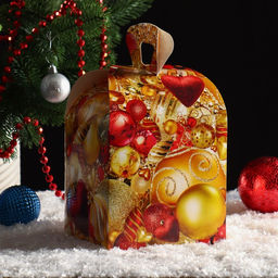 Цена за 5 шт. Подарочная коробка Золотые шары, 15 х 15 х 19 см