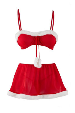 K?rm?z? 3lu Y?lbas? Temal? Pelus Detayl? Tul Tanga Kulotlu Ic Camas?r Tak?m? THMAW26CC00032