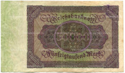 Банкнота 50000 марок 1922 года Германия