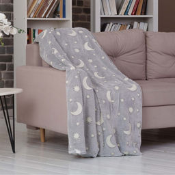 Плед светящийся Casa Conforte Stella Cosmos 150х200см, серый, фланель 190 гр/м, пэ100%  фото 2