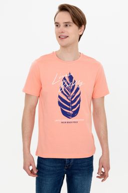 U. S. Polo Assn Мужская футболка с круглым вырезом лососевого цвета