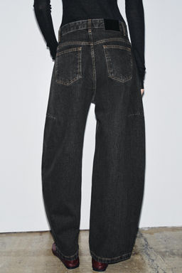 JEANS ZW COLLECTION BARREL MID-WAIST - Zara фото 3