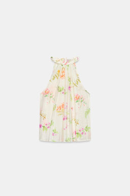 TOP HALTER ESTAMPADO FLORAL / Multicolor - Zara фото 7