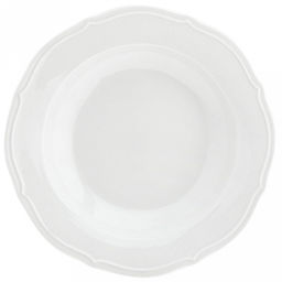 "Совершенство" Тарелка глубокая фарфоровая д230мм h37мм, 480мл, белый, рельефный декор, волнистый край (Китай)