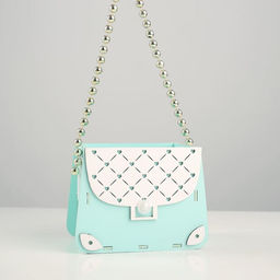 Кашпо деревянное 15,5х10х12 см Сумочка, тиффани пастель-белый - Дарим красиво фото 4