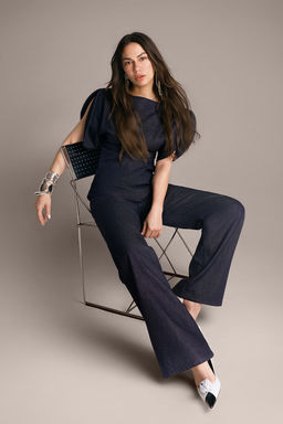 Koyu Mavi Tasl? Yuksek Bel Wide Leg Jeans TWOSS26JE00072 - Trendyolmilla фото 9