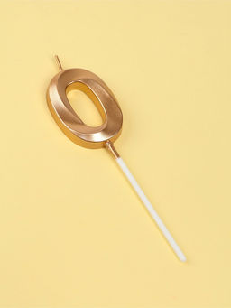 Цена за 2 шт. Свеча в торт на шпажке «Грань», цифра 0, шампань, 5 см