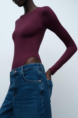 LONG SLEEVE POLYAMIDE BODYSUIT - Zara фото 22