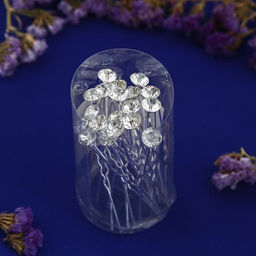 Цена за 20 шт. Шпилька для волос «Сияние», серебро