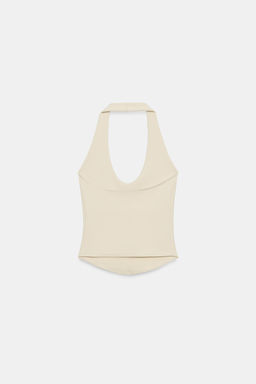 TOP HALTER BAJO REDONDEADO / Amarillo