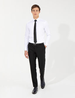 Beyaz Slim Fit Uzun Kollu Klasik G_mlek