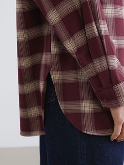 Ekose Oversize Kad?n G?mlek Tunik