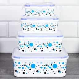 Салатник прямоугольный 5 штук с крышками/ ZH-049 /уп 48/ - Галеонтрейд фото 4