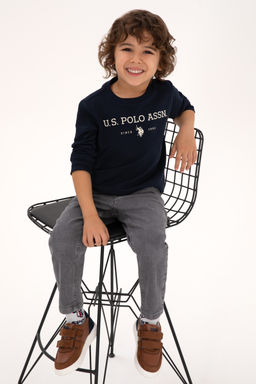 Erkek Гocuk Lacivert Bisiklet Yaka Sweatshirt - U.s. polo assn фото 3
