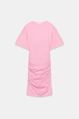 VESTIDO CORTO FRUNCES / Rosa pastel - Zara фото 4