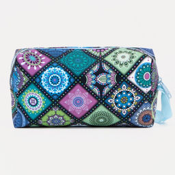 Цена за 2 шт. Косметичка дорожная на молнии, объёмная, с ручкой, с узором, разноцветная