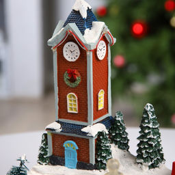 Светодиодная фигура «Ратуша» 25.5×25.5×21 см, полистоун, от батареек АА×3, USB, свечение мульти