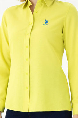 Женская неоново-желтая базовая рубашка с длинным рукавом Неожиданная скидка в корзине - U.s. polo assn фото 6