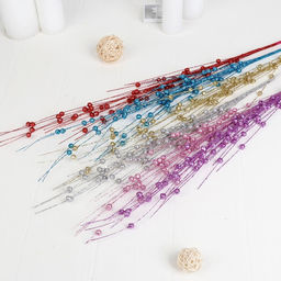 Цена за 10 шт. Декор блеск Шарик мелкий, h=80 см, (в упаковке 1 цвет) МИКС