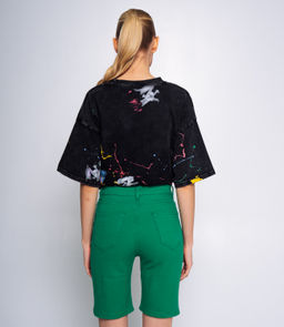 Джинсовые шорты #КТ235, зелёный - Dommod фото 4