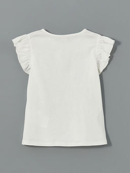 Bisiklet Yaka Bask?l? K?z ?ocuk Ti??rt ve ?ort