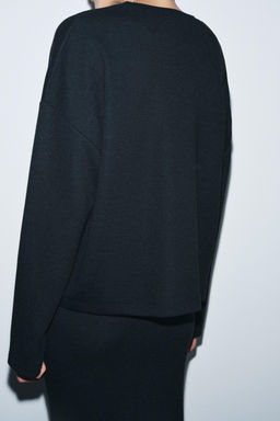 TOP SOFT MANGA LARGA / gris antracita - Zara фото 4