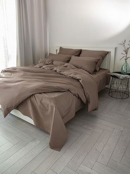 Пододеяльник сатин-страйп 175x210 коричневый сатин - Denastia фото 8