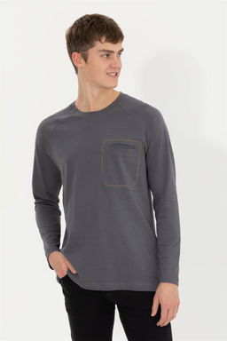 U. S. Polo Assn Мужской комфортный свитшот антрацитового цвета с круглым вырезом - U.s. polo assn фото 9