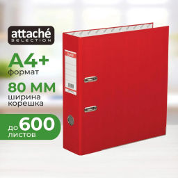 Папка-регистратор ECONOMYPLUS 80мм,красн,ПБП1,карм.ко,мет.уг - Attache фото 2